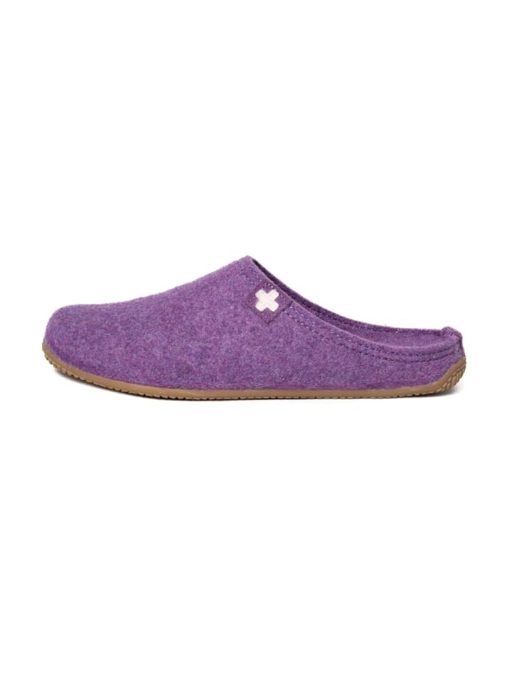 Тапочки Living Kitzbühel Pantoffeln Filz Schweizer Kreuz, цвет purple magic