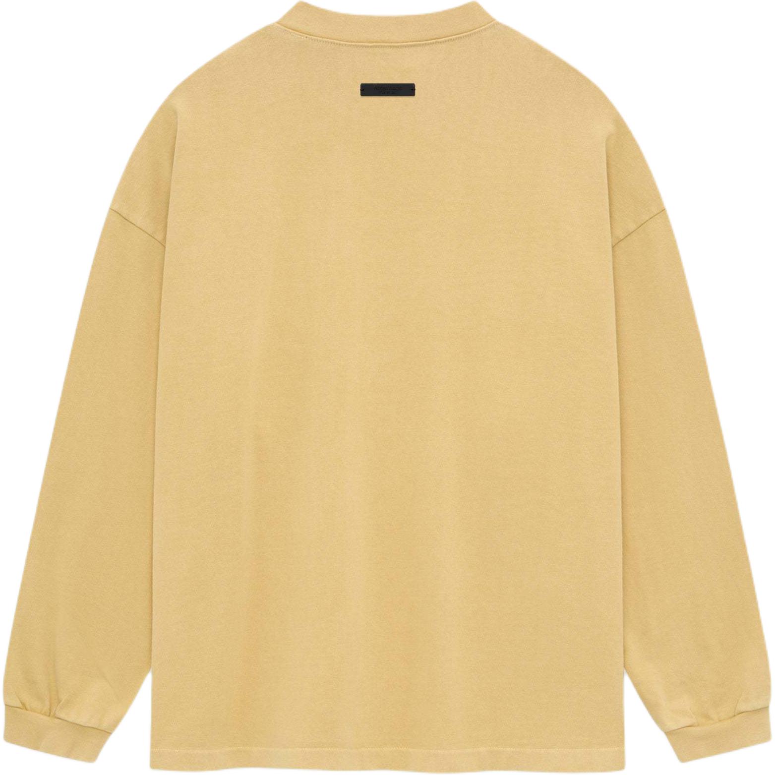 Тяжёлая футболка с длинным рукавом Fear Of God Essentials, цвет янтарное золото/янтарь — фото 3