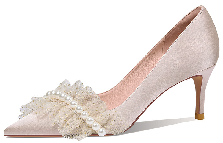 

Туфли на высоком каблуке женские, шампанского розового цвета Lily Wei, цвет Champagne pink