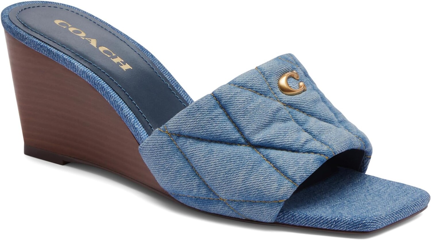 

Туфли COACH Emma Quilted Denim Wedge, цвет Indigo Denim