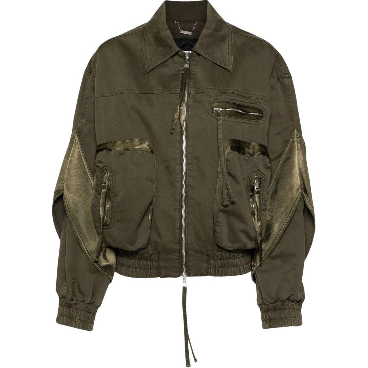 

Blumarine Куртка-бомбер с атласными вставками, Green