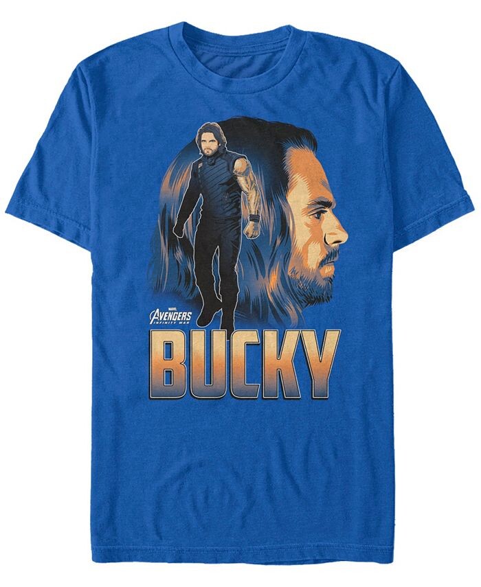 

Мужская футболка с короткими рукавами «Мстители» и «Бесконечная война» Marvel, Bucky The Winter Solider в стиле поп-арт Fifth Sun, синий