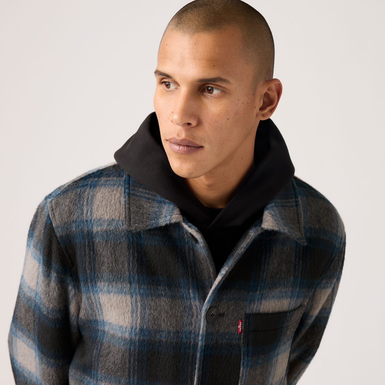 Куртка из шерстяной смеси для повседневных дел Levi's, Blue/Grey Plaid - Black — фото 2