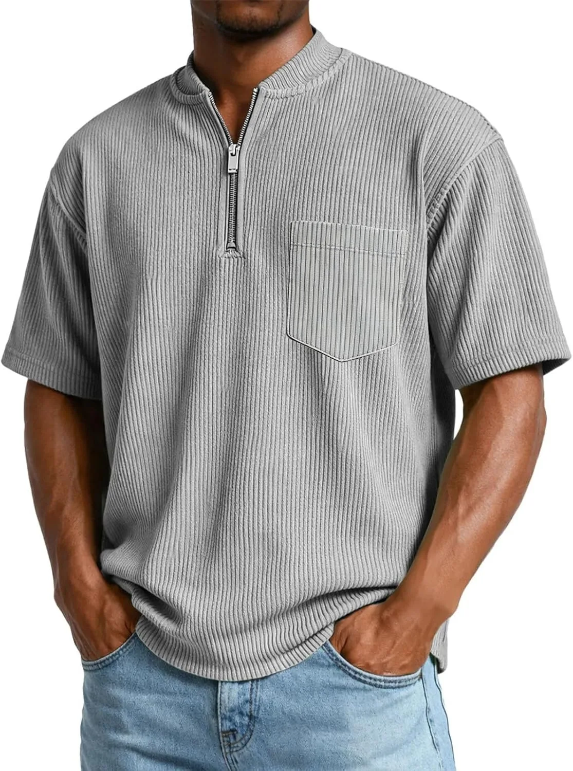 

Мужская футболка Quarter Zip Pullover Short Sleeve, S-4XL WENKOMG1