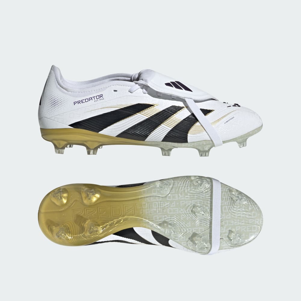 

Бутсы Adidas Predator Pro Fold-Over Tongue Firm Ground Cleats, цвет Cloud White/Core Black/Gold Metallic