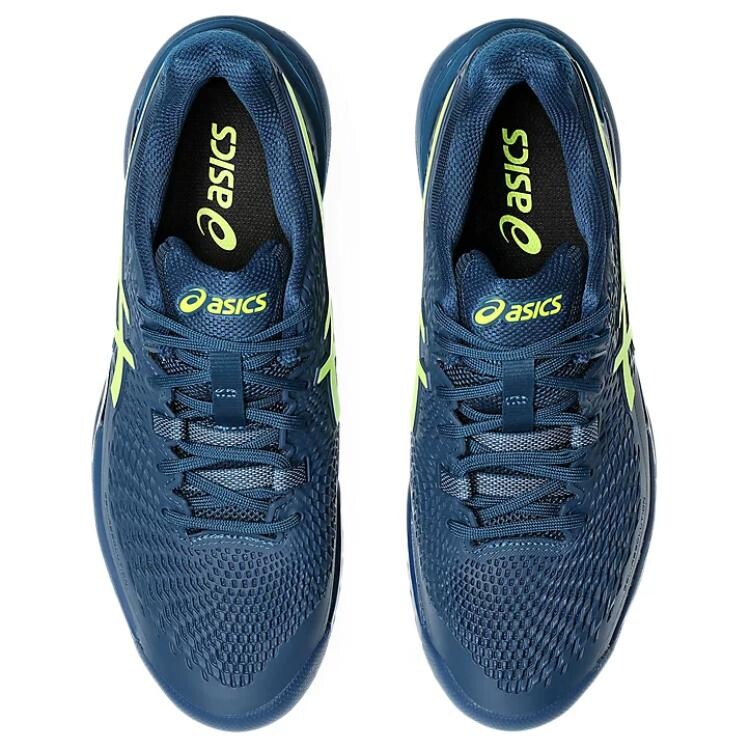 Кроссовки Asics Gel-Resolution 9 Tennis Shoes Men Low-top Blue/Yellow, синий/желтый — фото 4