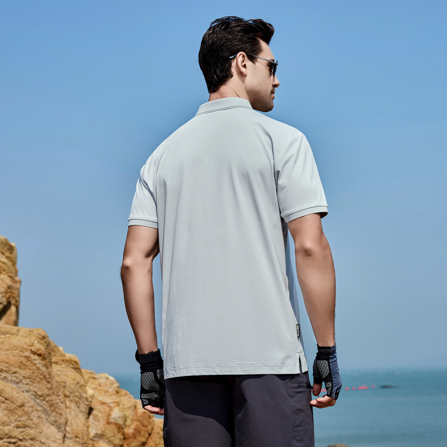 

Jeep Футболка поло унисекс Gray [Quick Dry Moisture Absorption 7A Antibacterial] с воротником поло, тонкая, прямого кроя