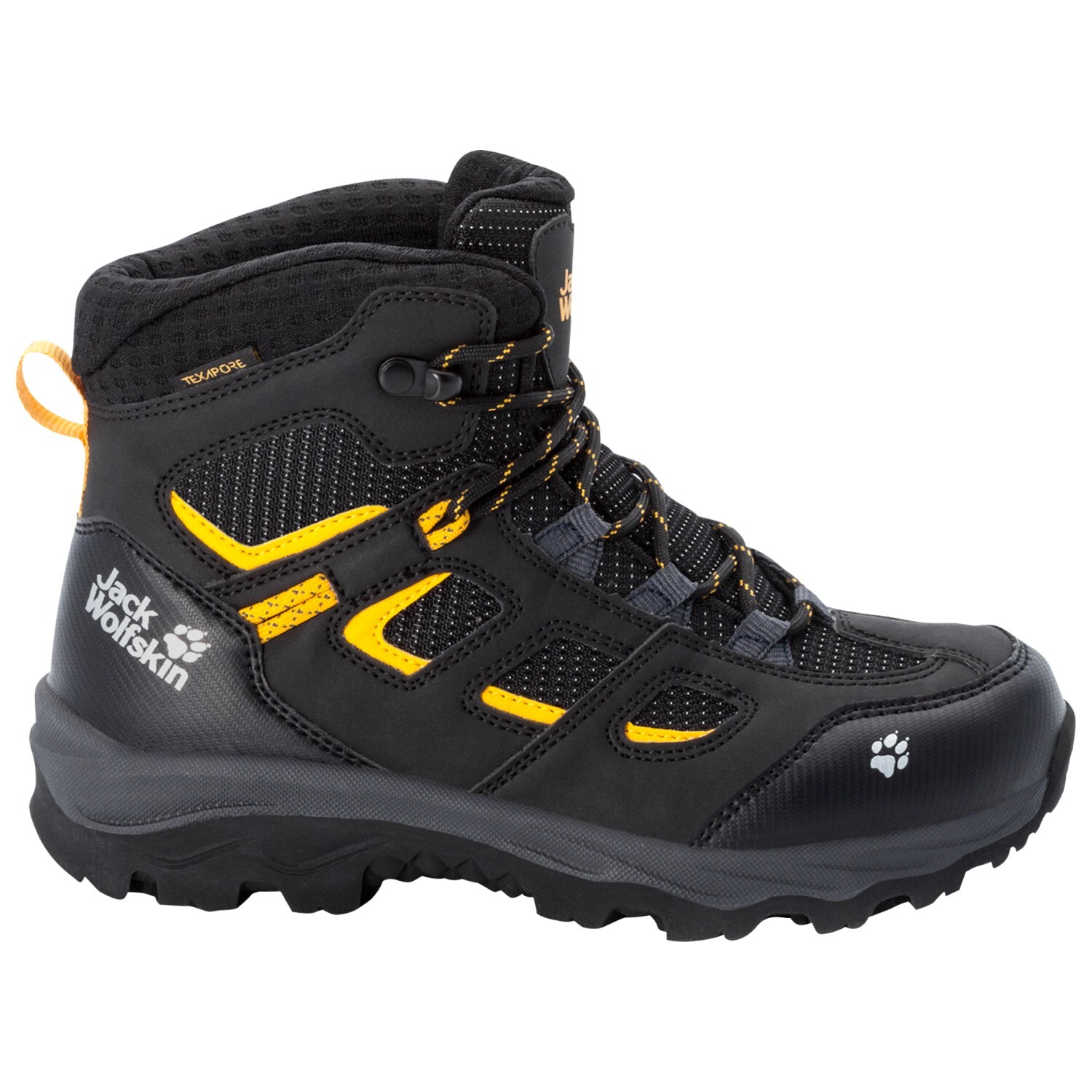 

Походная обувь Jack Wolfskin Vojo Texapore Mid, цвет Black/Burly Yellow