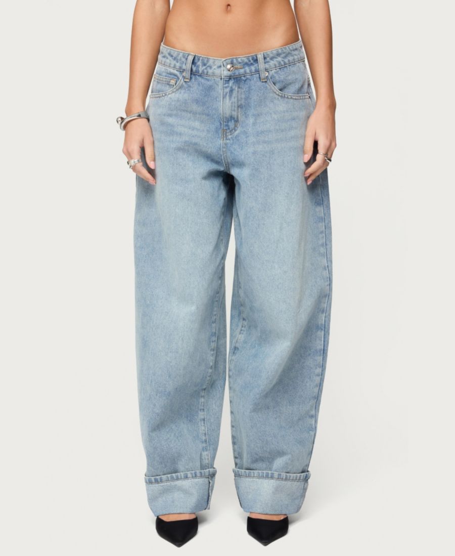 

Женские джинсы Kella с низкой посадкой и свободным кроем Edikted, Blue-vintage-washed