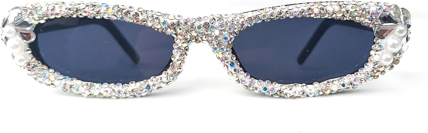 

Солнцезащитные очки Willochra прямоугольной формы со стразами для женщин, ретро-очки в овальной оправе с кристаллами и бриллиантами для костюмированных вечеринок, Black