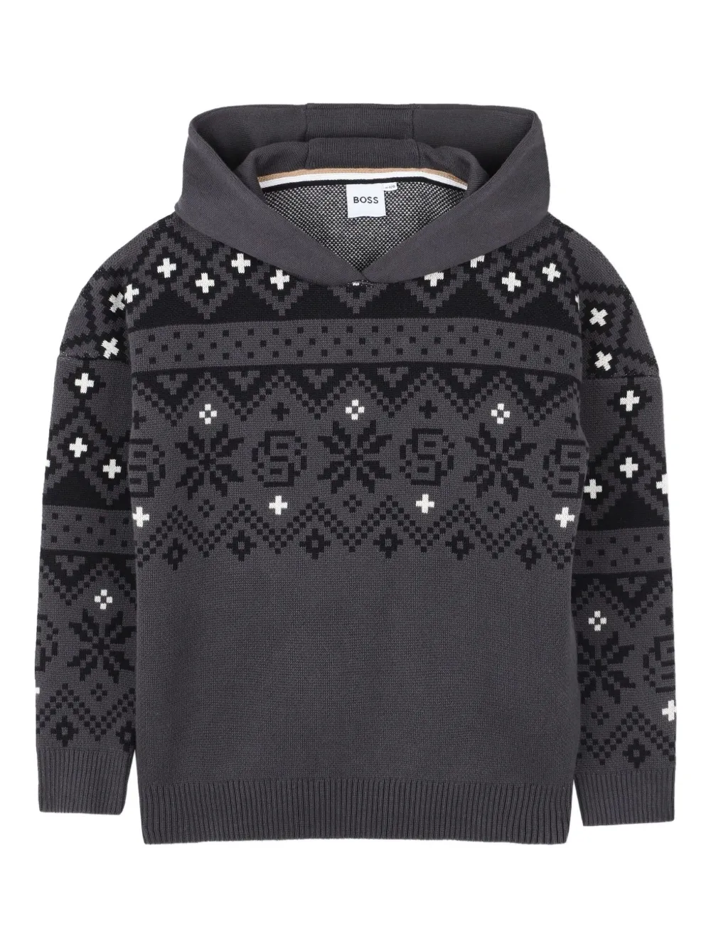 

Свитер с капюшоном BOSS Kidswear, серый