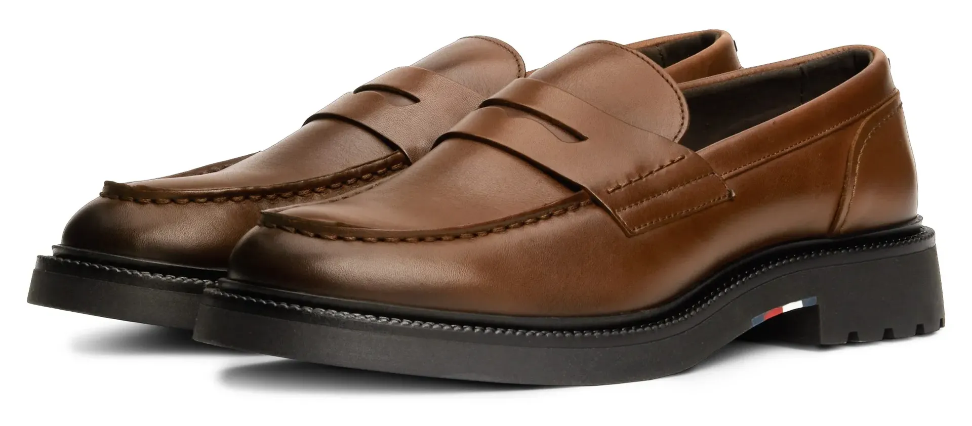 

Тапочки Tommy Hilfiger "LIGHT HILFIGER LEATHER LOAFER", деловая мода, слипоны, полуботинки в стиле мокасины, коричневый