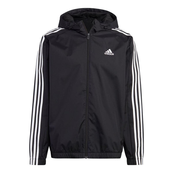 

Куртка Essentials 3 полоски тканая ветровка Adidas, черный