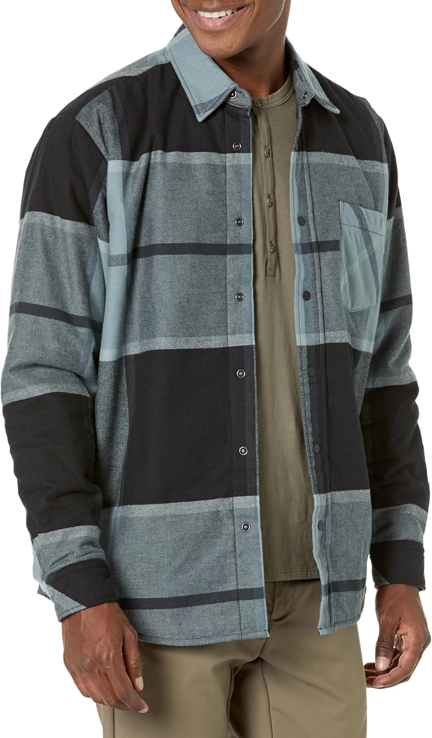 

BOSS мужская фланелевая клетчатая рубашка, Glitch Green/Dark Teal