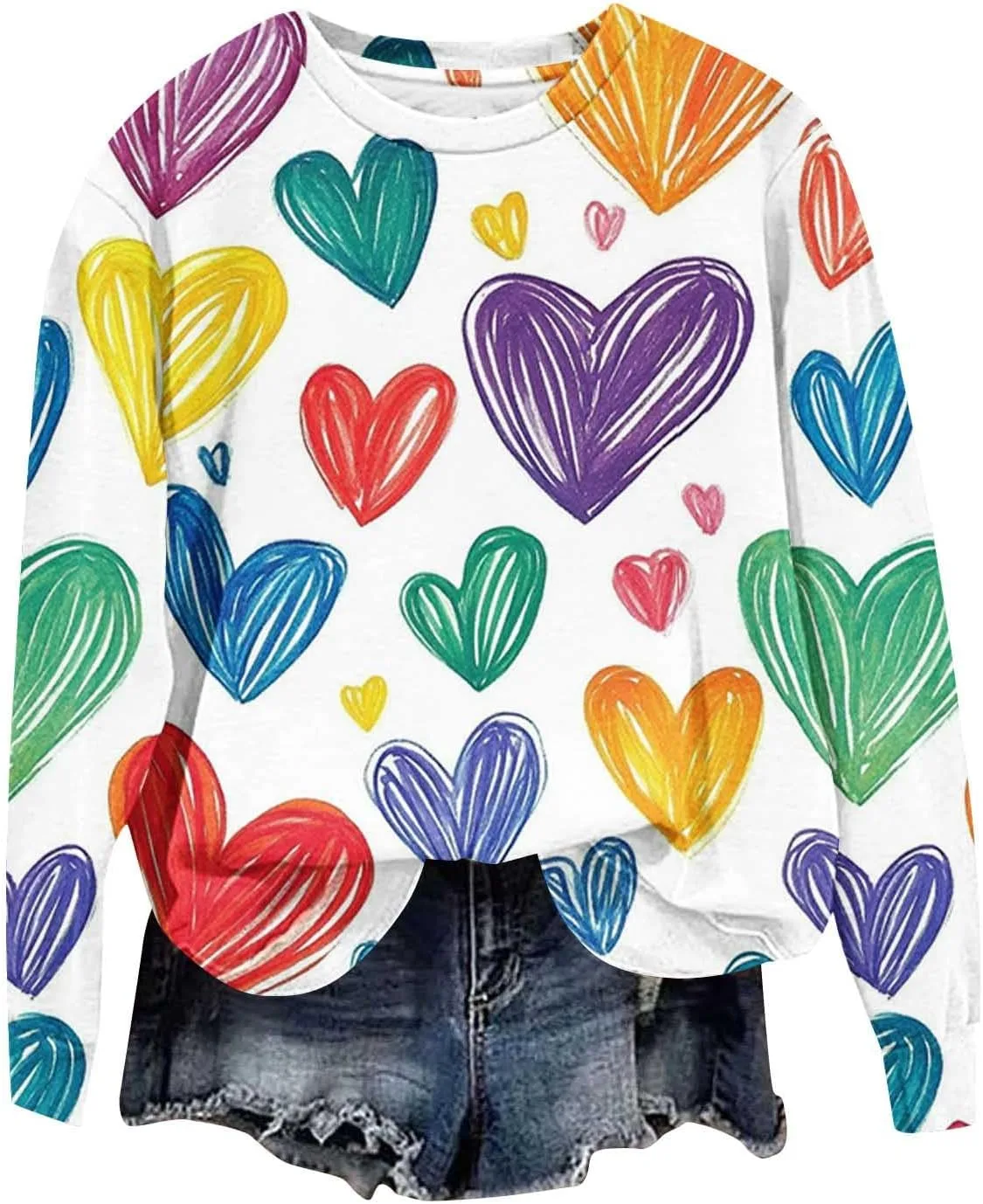 

Свитшот женский с принтом в виде сердца Furundly