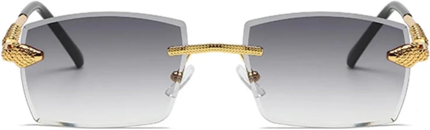 

Солнцезащитные очки с защитой от УФ-излучения UV400 | Без оправы | Для женщин и мужчин | Для занятий спортом на открытом воздухе и вождения DSVIGF, Gold Green