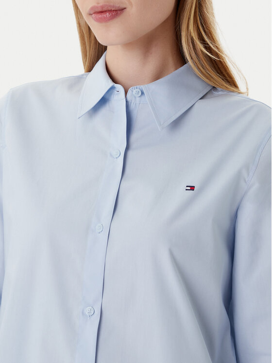Рубашка regular fit Ess WW0WW47169 Tommy Hilfiger, голубой — фото 4