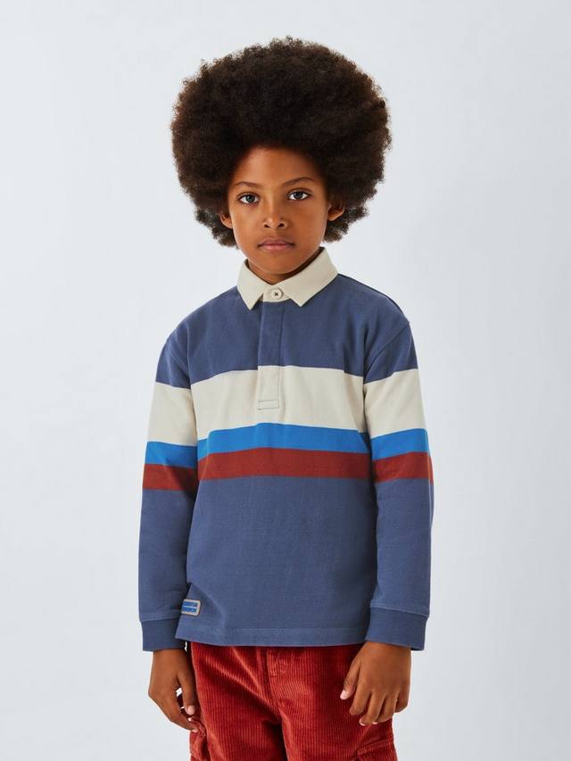 

Детская полосатая регбийка John Lewis, Blue Multi