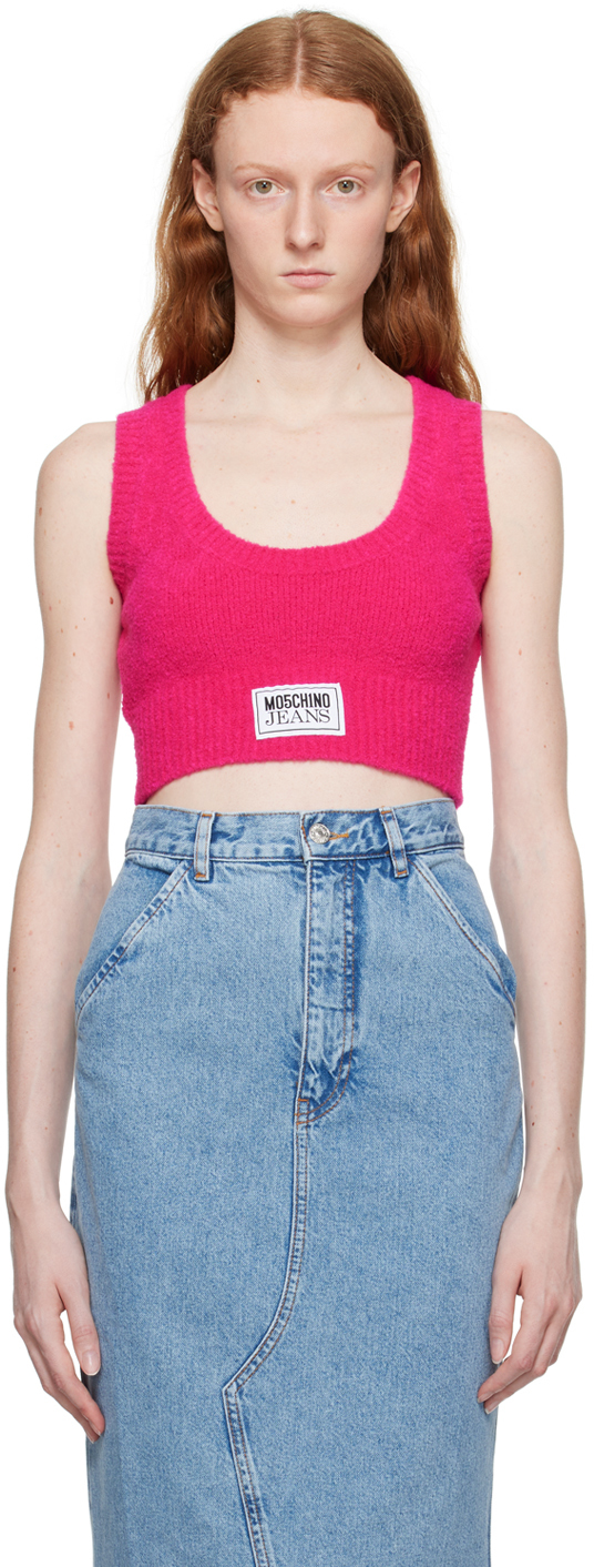 

Розовый топ с заплатками Moschino Jeans