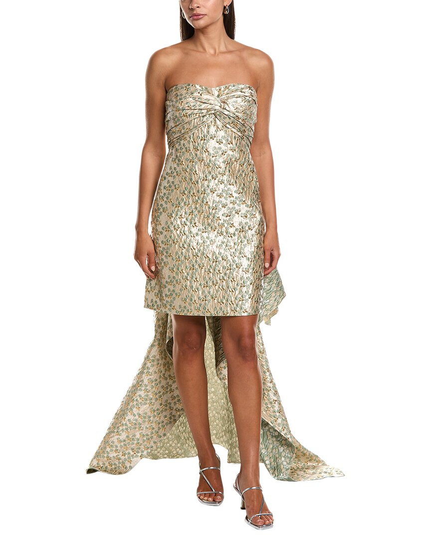 

Reem Acra Бесплечевое Мини-платье, золотой