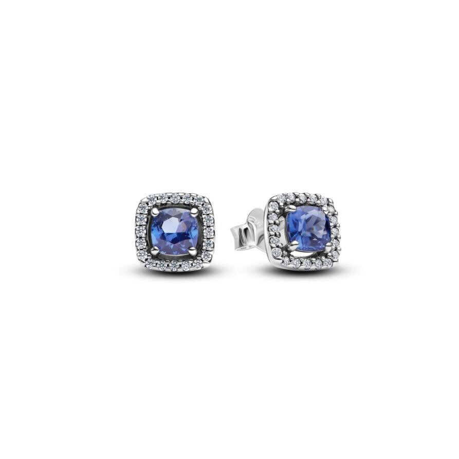 

Серьги Sparkling Square Blue Halo Stud Pandora, стерлинговое серебро