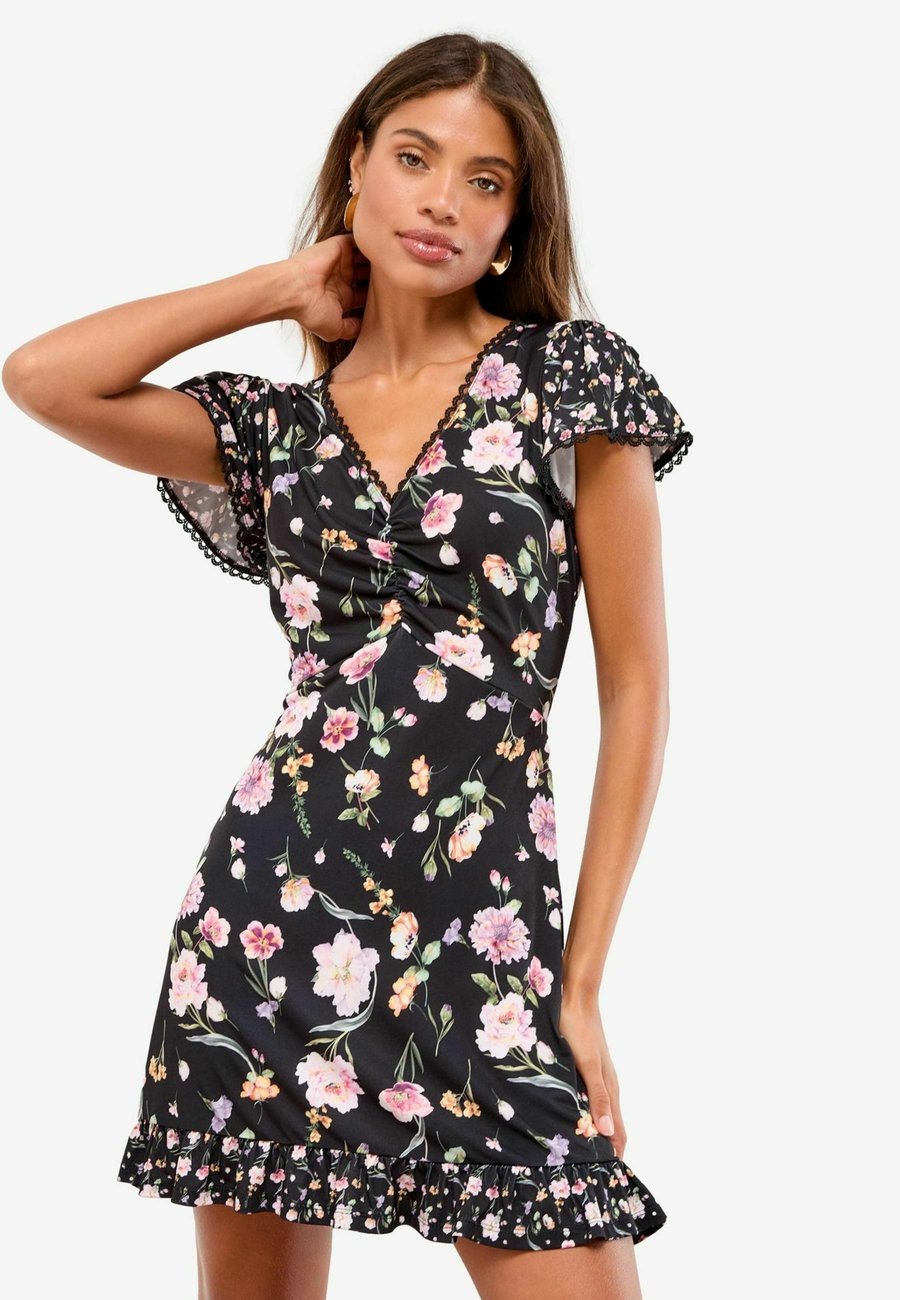 

Платье Lipsy Day dress, Black Floral/Black