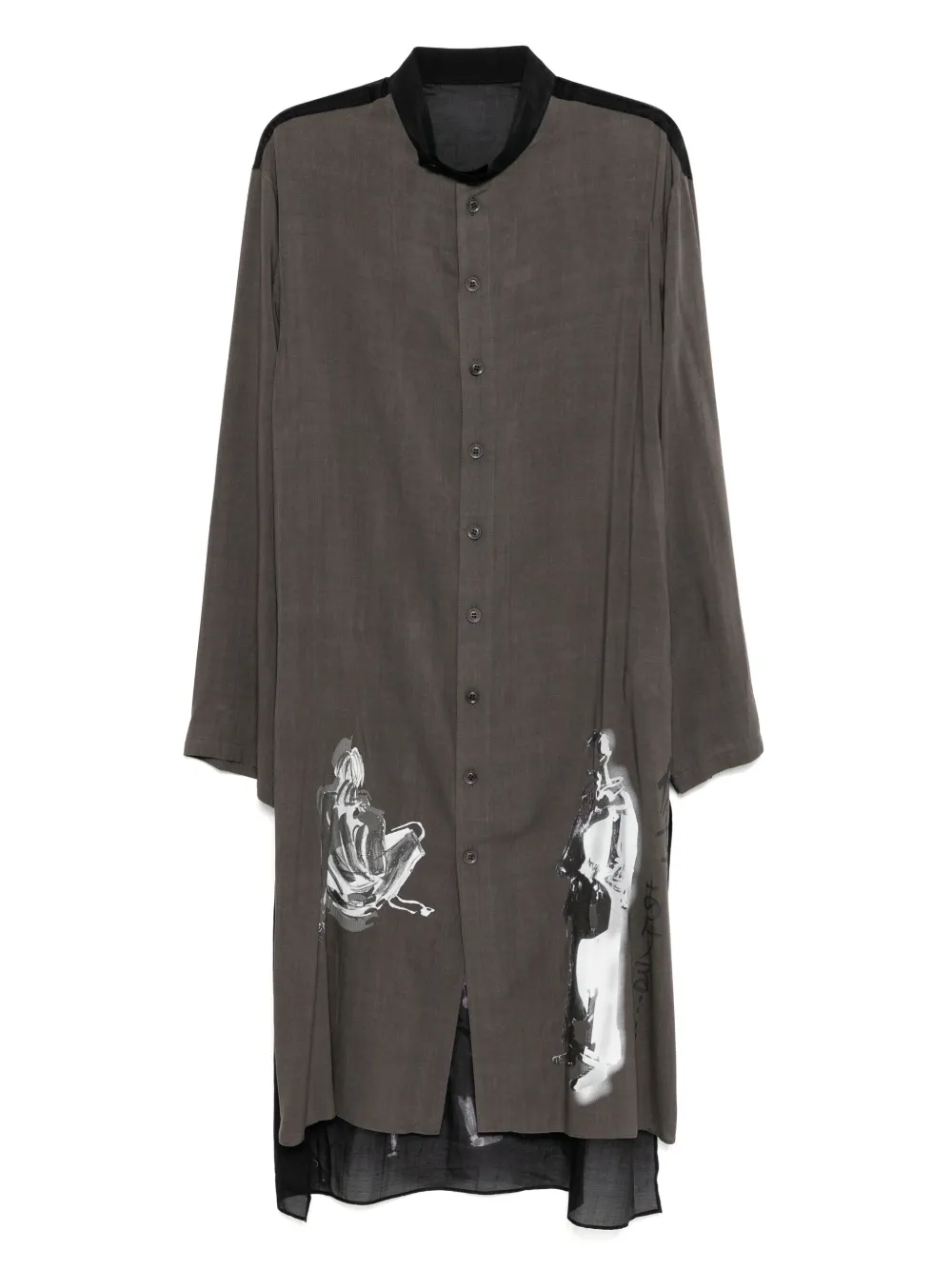 

Рубашка с принтом Yohji Yamamoto, черный