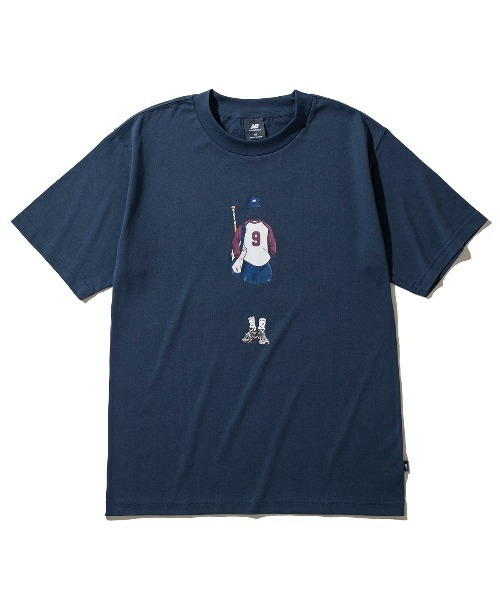 

Бейсбольная футболка New Balance, синяя, Синий, Бейсбольная футболка New Balance, синяя