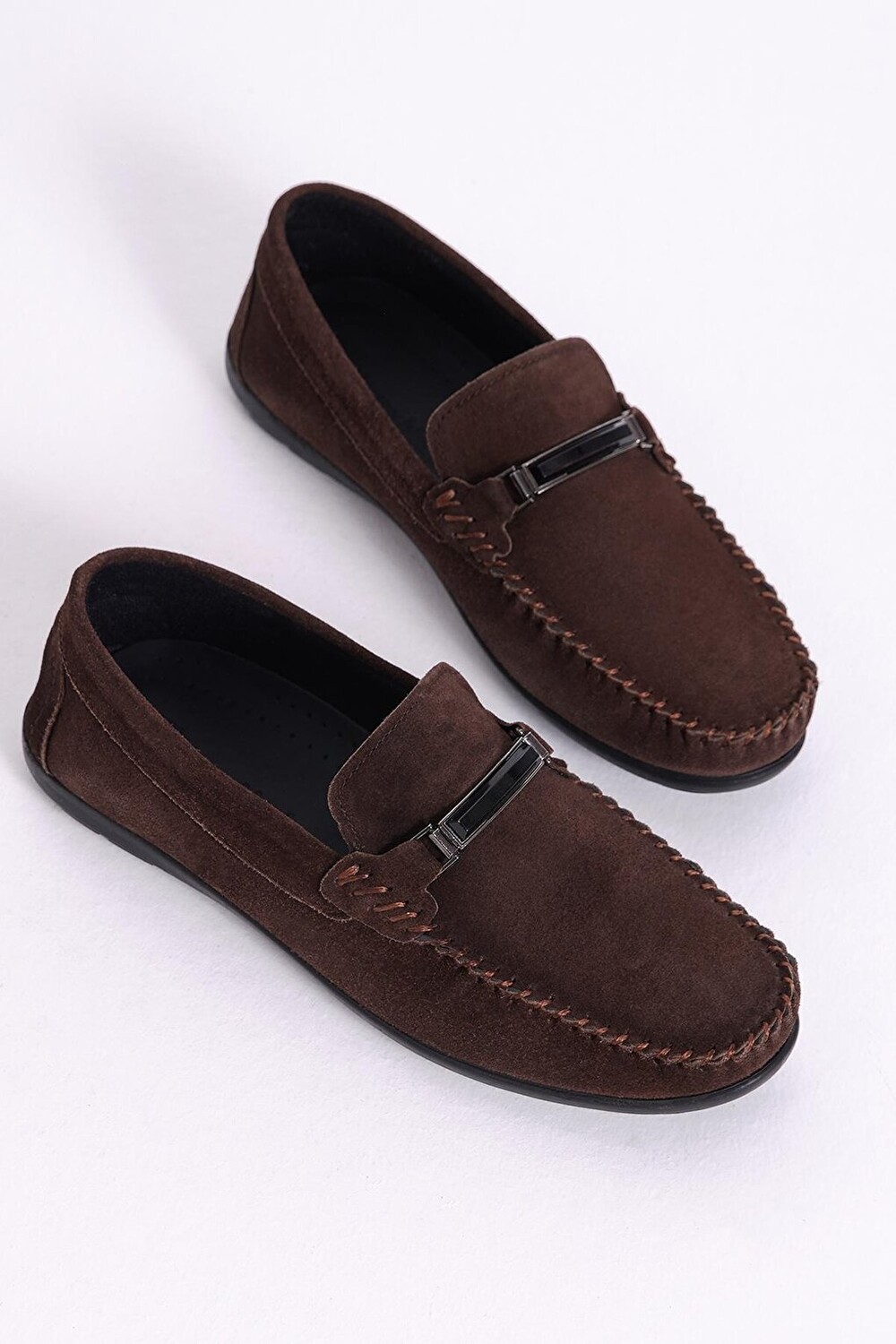 

Мужские коричневые замшевые лоферы из натуральной кожи с пряжкой спереди TONNY BLACK, Коричневый, Мужские коричневые замшевые лоферы из натуральной кожи с пряжкой спереди TONNY BLACK