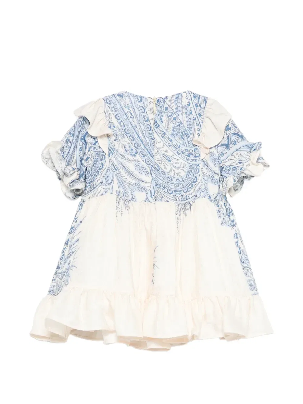 Платье с оборками и принтом Etro Kids, бежевый — фото 2