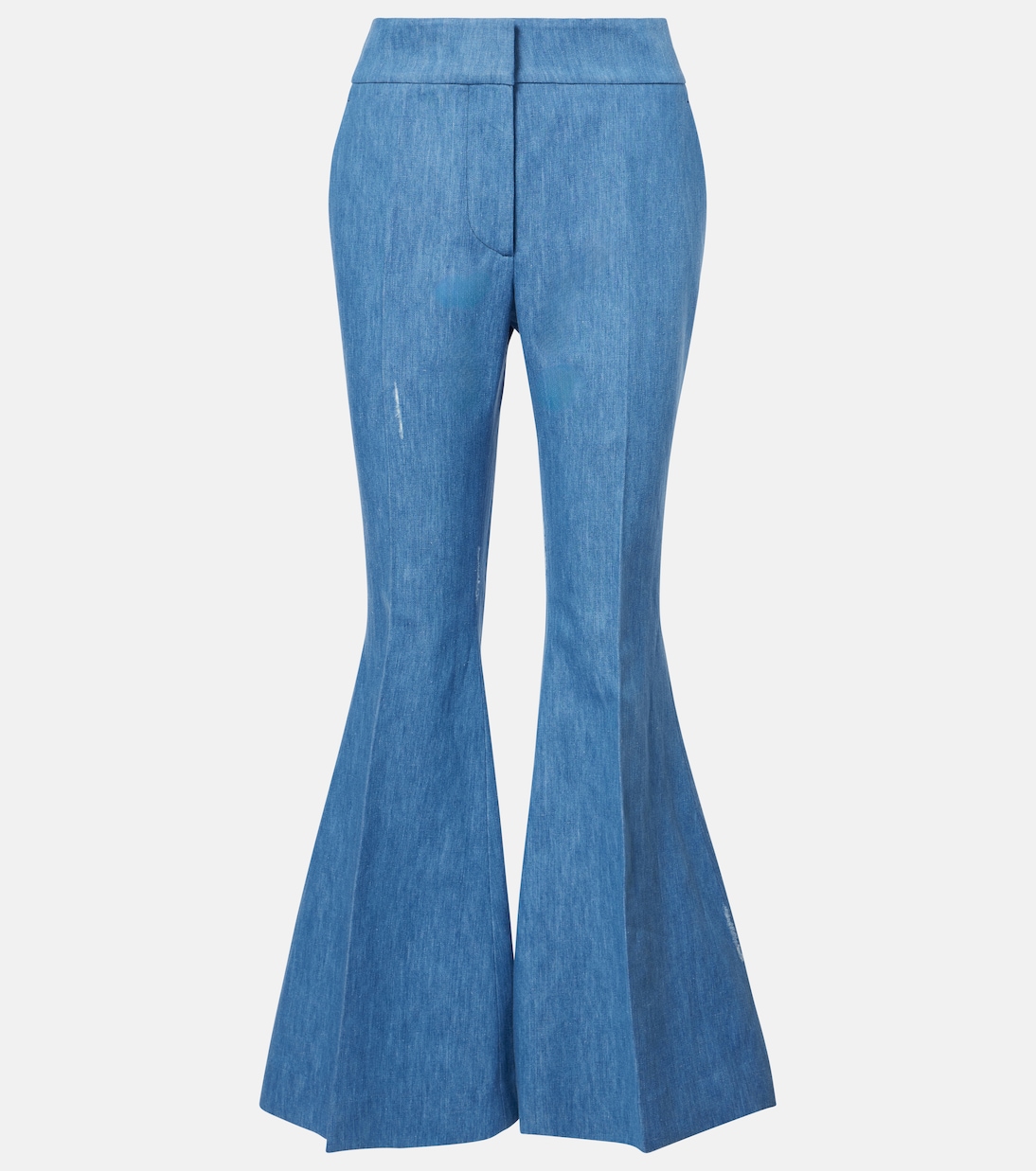 

Расклешенные брюки из хлопка и льна Marsh Gabriela Hearst, Light Blue Denim