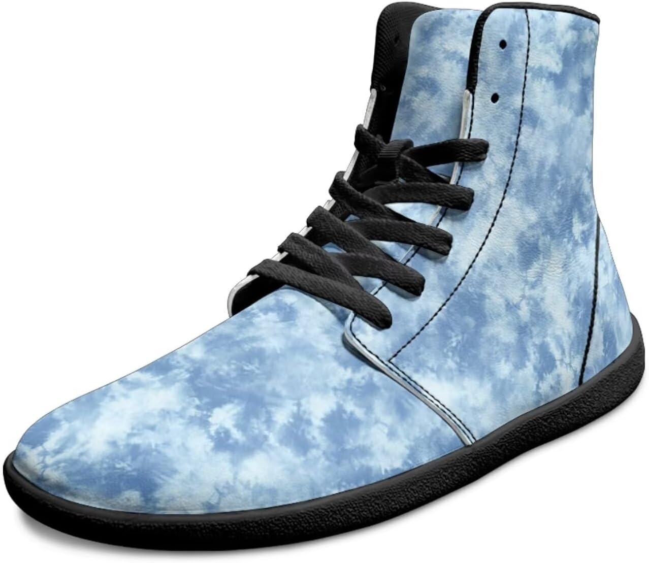 

Мужские высокие кроссовки с широкой носковой частью, обувь босоного типа, на шнуровке, противоскользящие, для прогулок на свежем воздухе, с подошвой с нулевым перепадом Xixirimido, синий