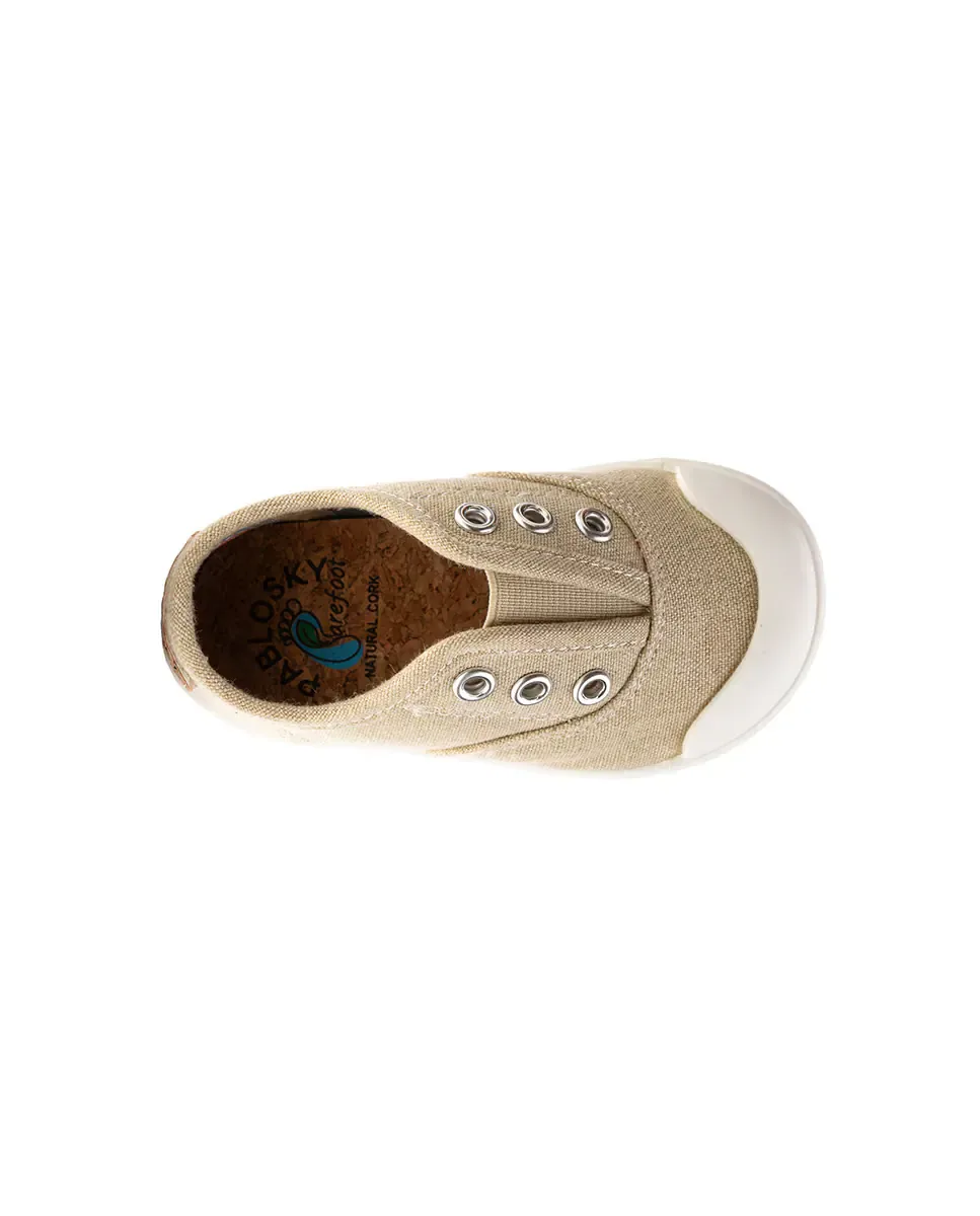 Детские кеды из холста barefoot с эластичной резинкой Pablosky, бежевый — фото 2
