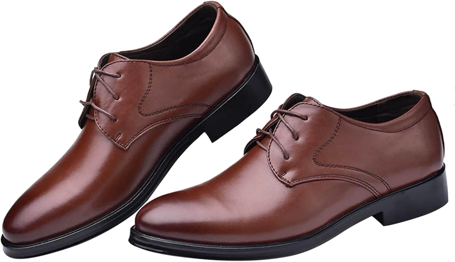 Мужские классические туфли HINDOLA Oxfords для официальных мероприятий, деловые, мягкие, свадебные и повседневные современные рабочие туфли, коричневый — фото 3