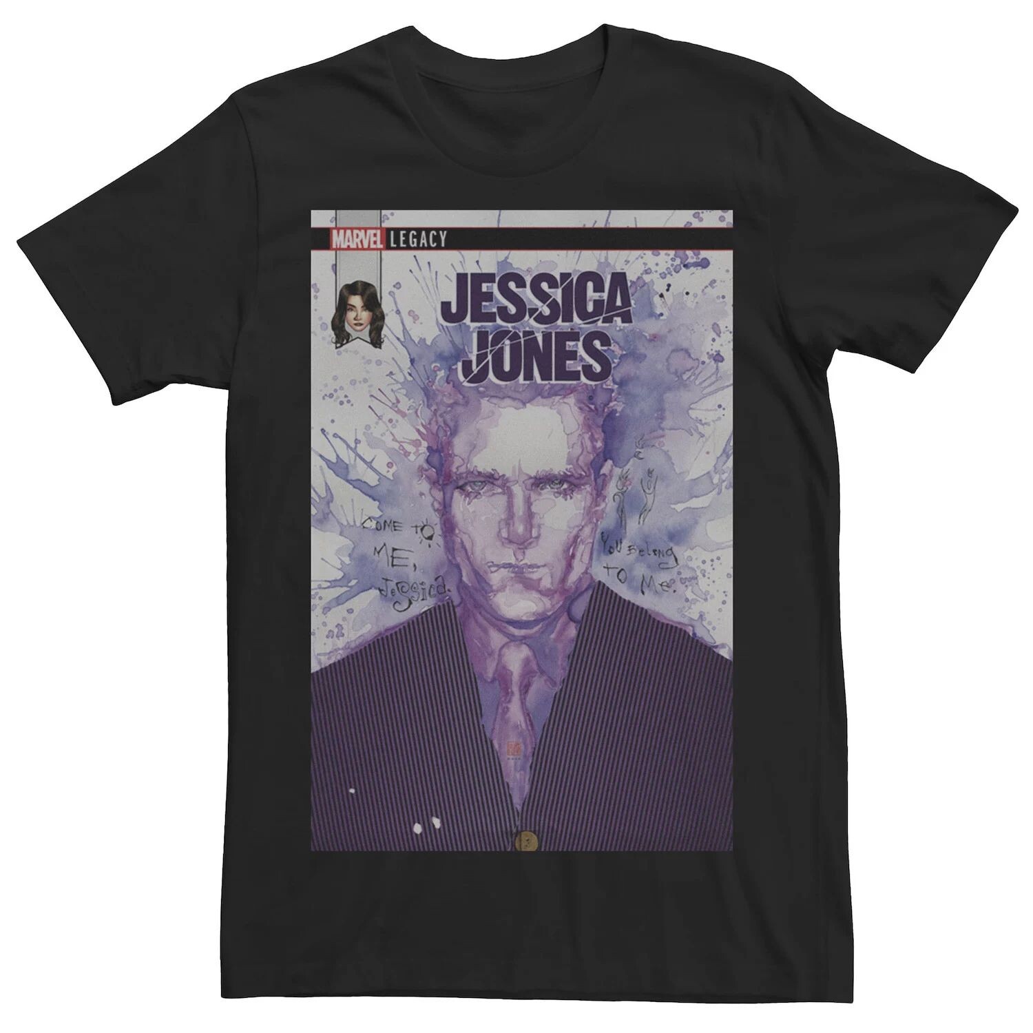 

Мужская футболка Jessica Jones Paint Splatter Purple Man с комиксами Marvel