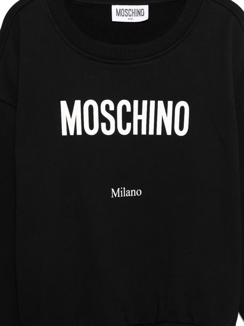 Свитшот с принтом логотипа Moschino Kids, черный — фото 3