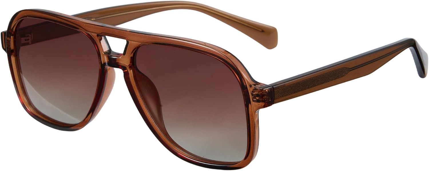 

Солнцезащитные очки Cyxus Oversized Aviator для женщин и мужчин, ацетатная оправа, поляризованные линзы, защита от УФ-излучения, для использования на открытом воздухе, модель P1581, Gradient Brown Lens Brown Frame