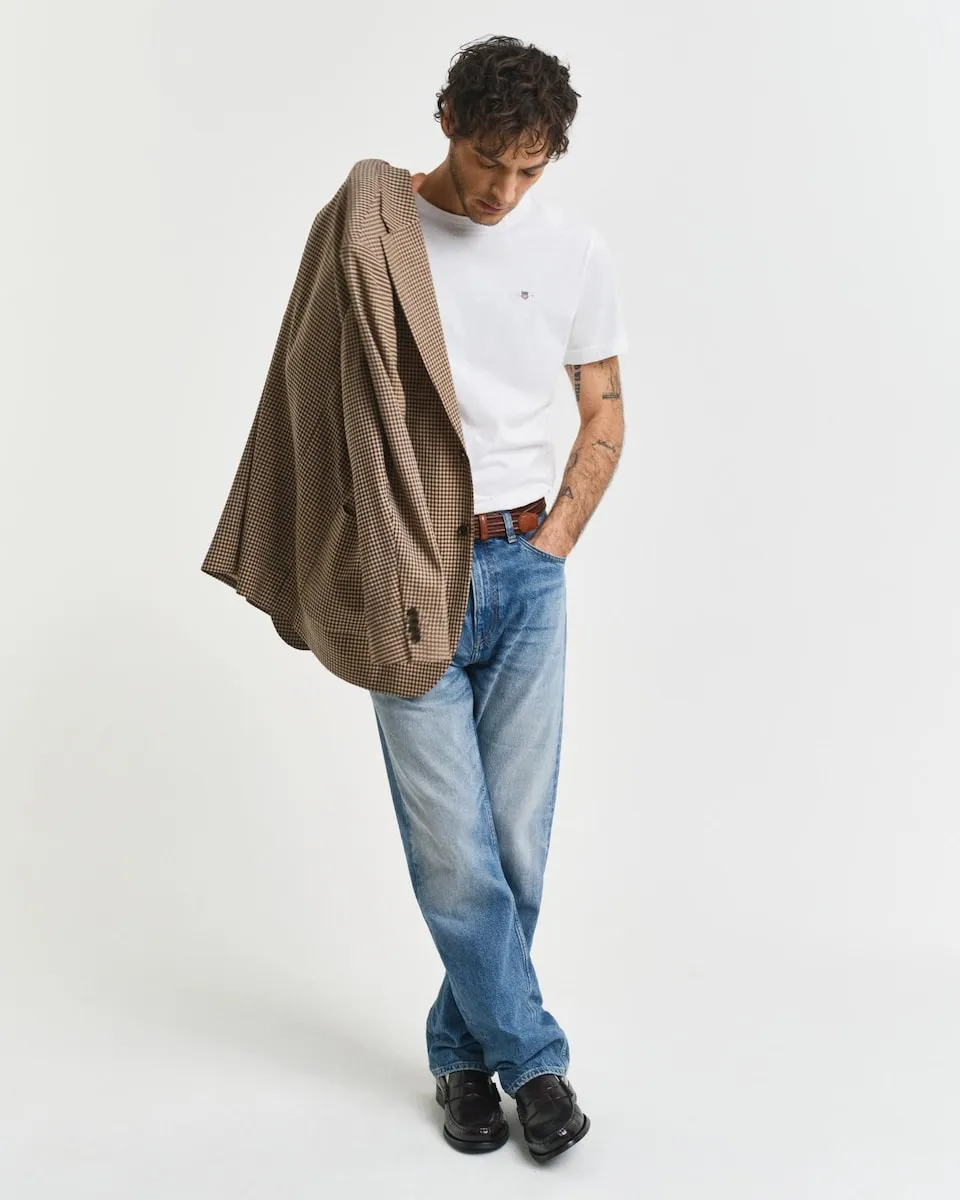 

Мужская футболка с короткими рукавами и вышитым гербом Gant, белый