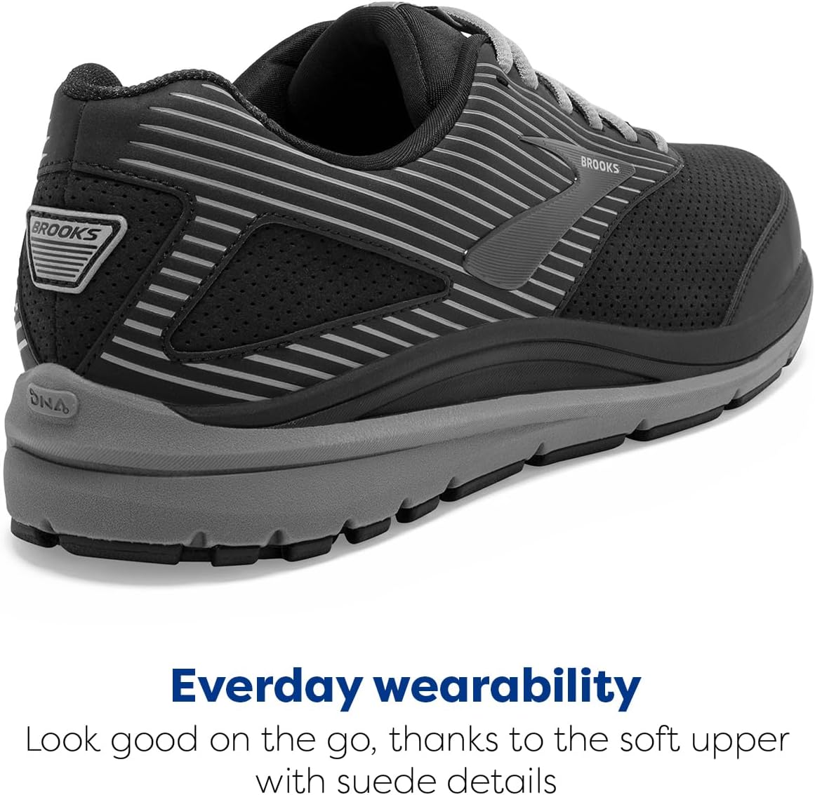 Мужские прогулочные кроссовки Brooks Addiction Walker из замши, черный — фото 3