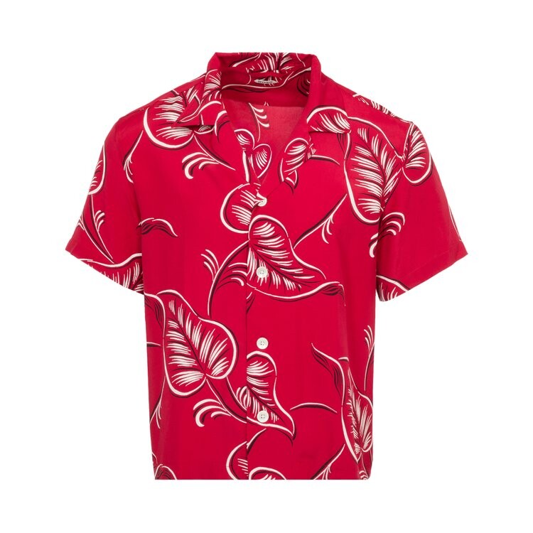 

Рубашка Bode Creeping Begonia Short-Sleeve Shirt, красный