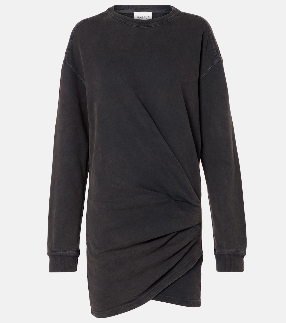 

Платье-свитшот из собранного хлопка Pipper Marant Etoile, Faded Black