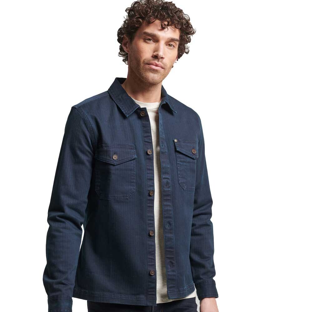 

Рубашка Superdry Merchant Herringbone, синий