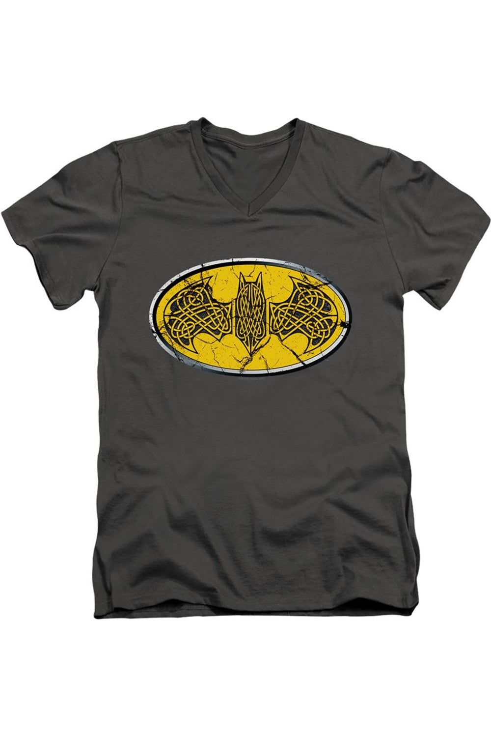 

Футболка Batman Celtic Shield с коротким рукавом и V-образным вырезом для взрослых Gildan, цвет charcoal