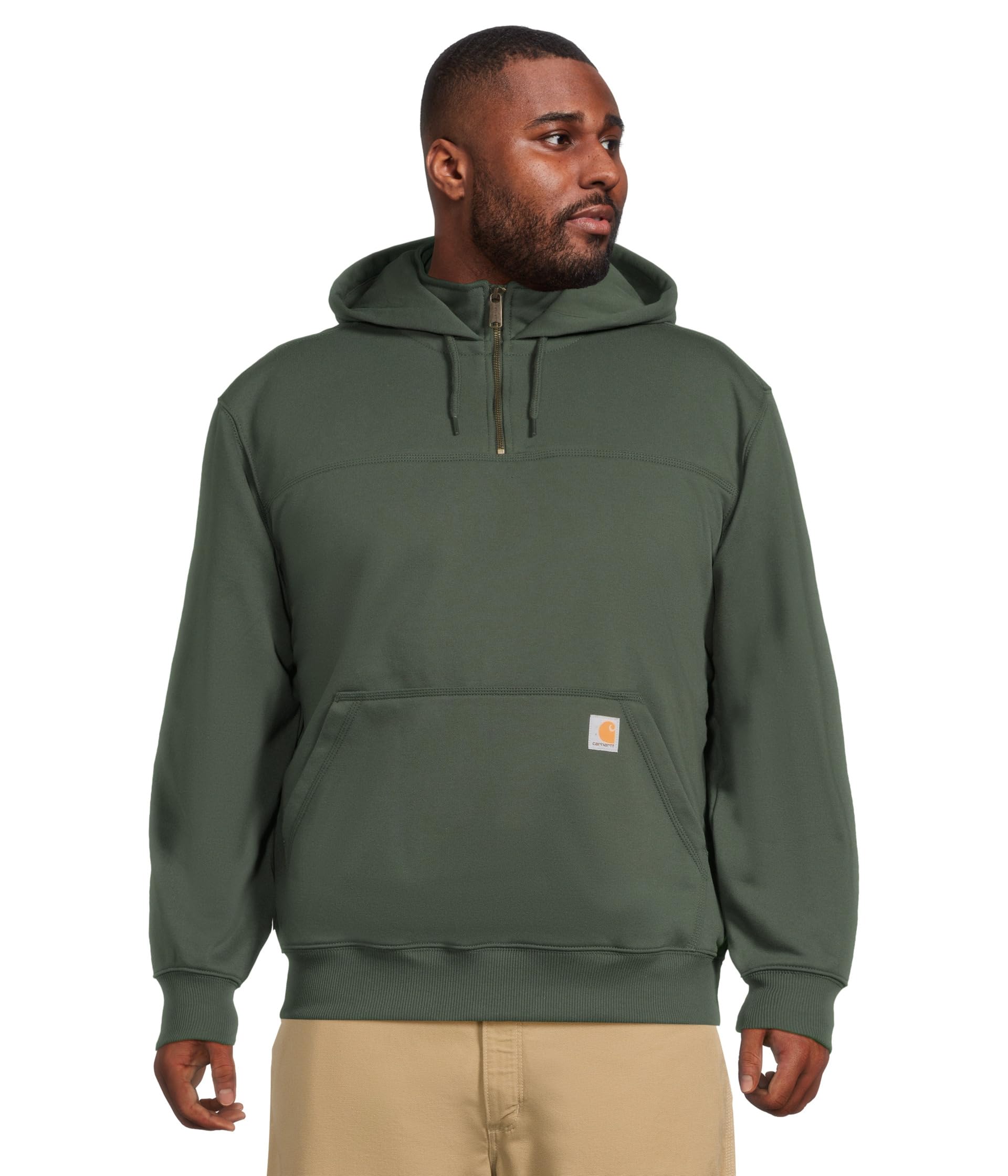 

Толстовка Carhartt Rain Defender Loose Fit Heavyweight 1/4 Zip Sweatshirt, цвет Forestry Green