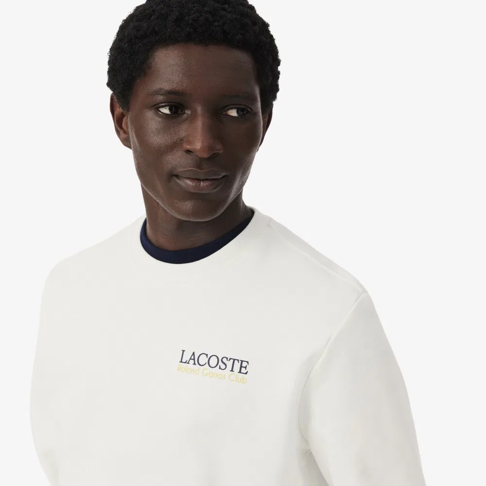 Мужской свитшот с графикой Roland Garros кремовый от Lacoste — фото 2