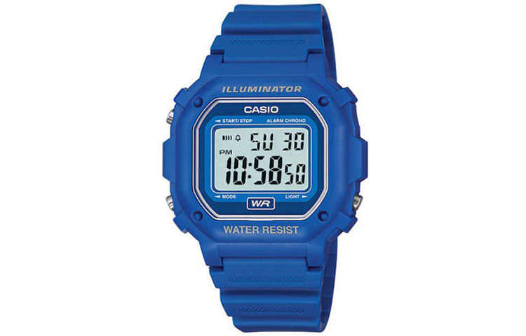 

CASIO Женские цифровые синие часы серии F108WH-2A