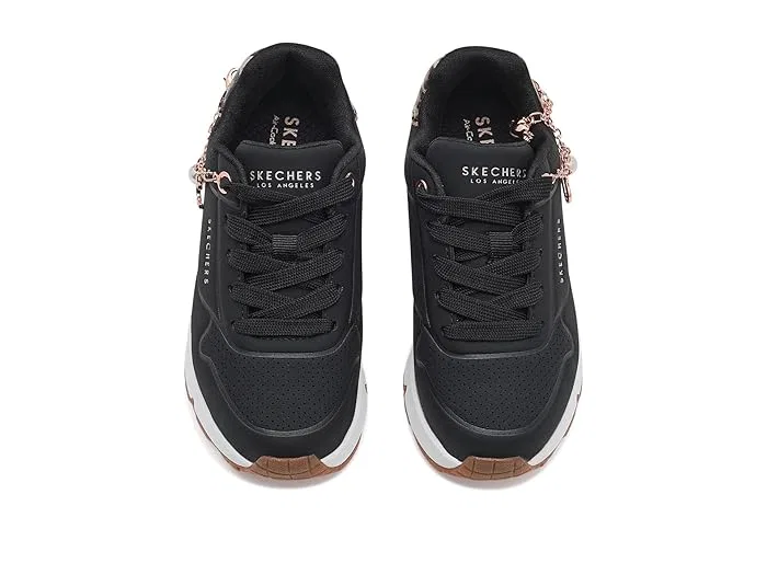 Кроссовки с леопардовым принтом Uno Gen1 SKECHERS KIDS, Black/Lepoard — фото 3