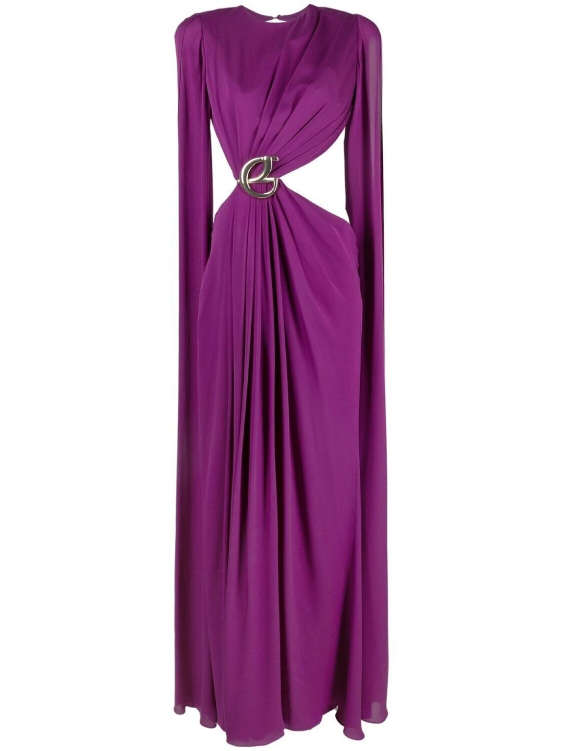 

Шелковое платье с драпировкой Elie Saab, фиолетовый