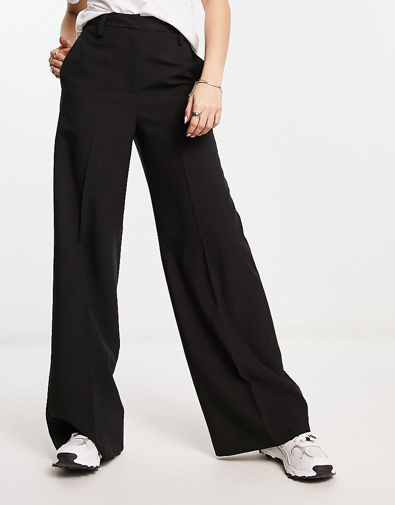 

ASOS DESIGN — черные широкие брюки строгого кроя