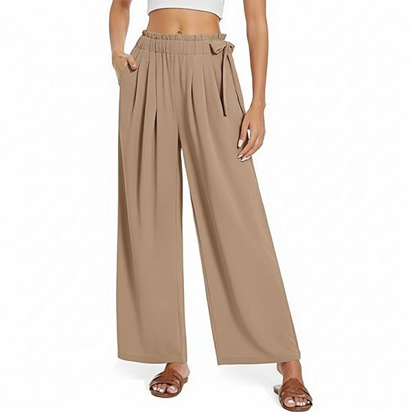 

Женские брюки с широкими штанинами и узлом Kojooin, Khaki